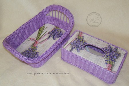 súprava košík+vreckovník-fialová